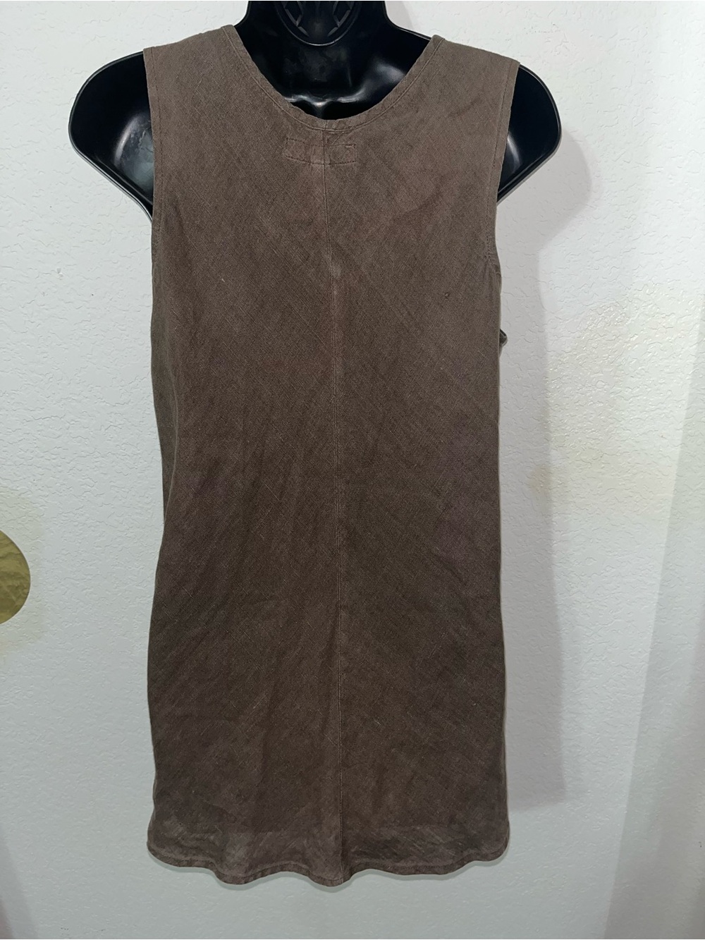 FLAX Brown Linen Sleeveless Tank Top - Picture 4 of 5